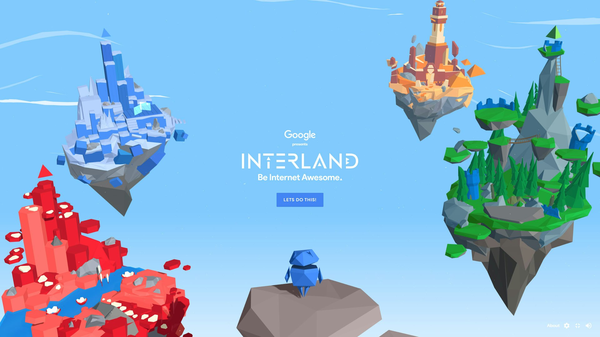 Google Interland start screen with playful environment