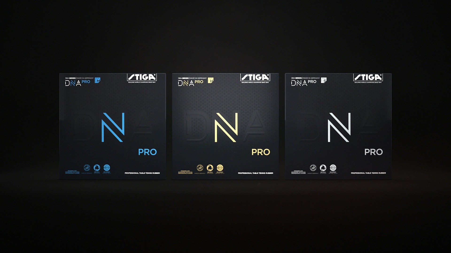 The Stiga DNA rubber package shot.
