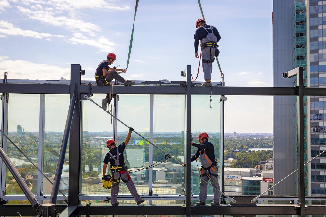 Labor working on construction project