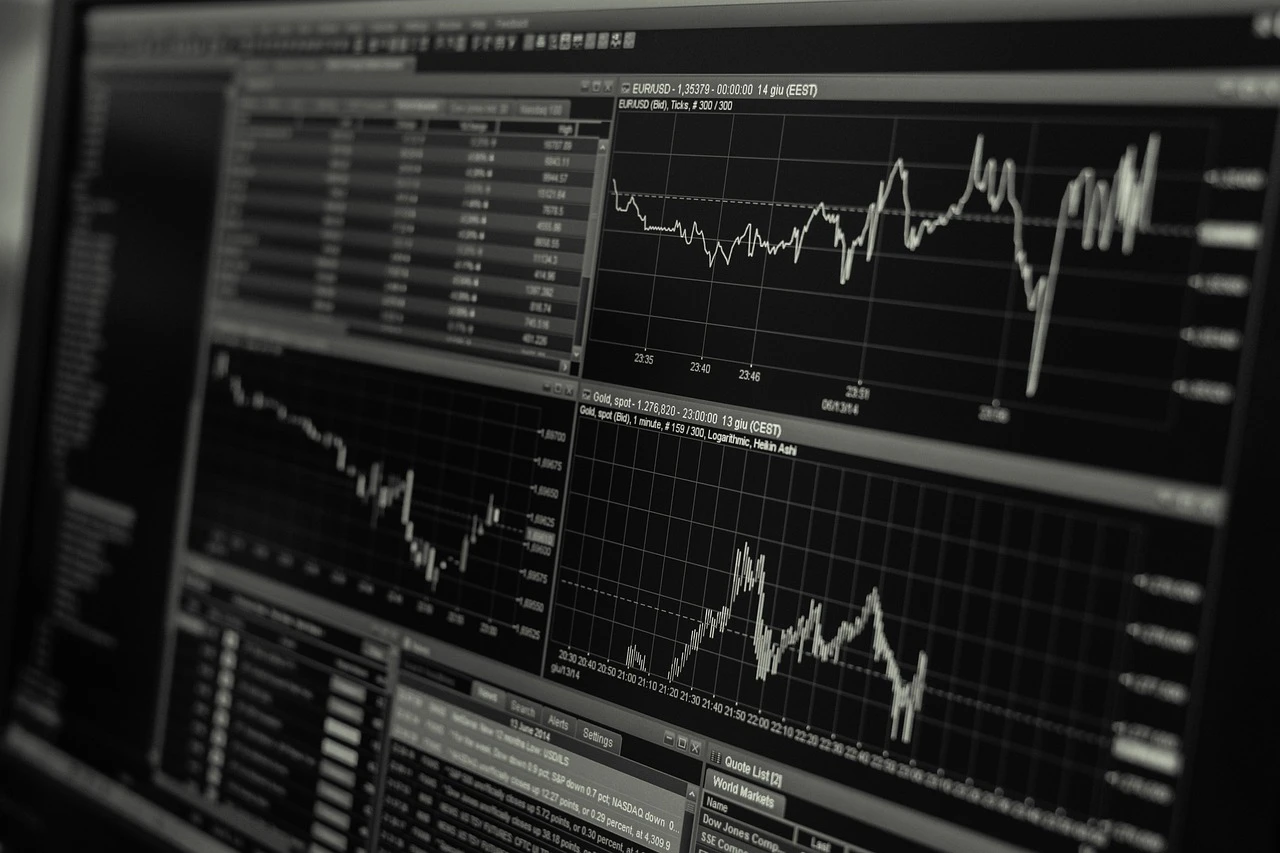 a close up of a screen with charts
