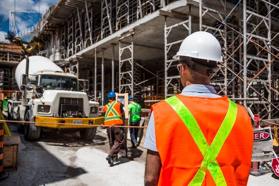 Construction underway at a site