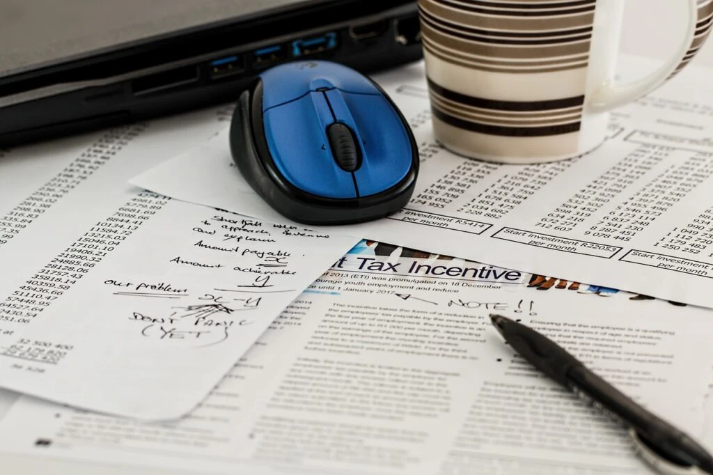 documents on a table