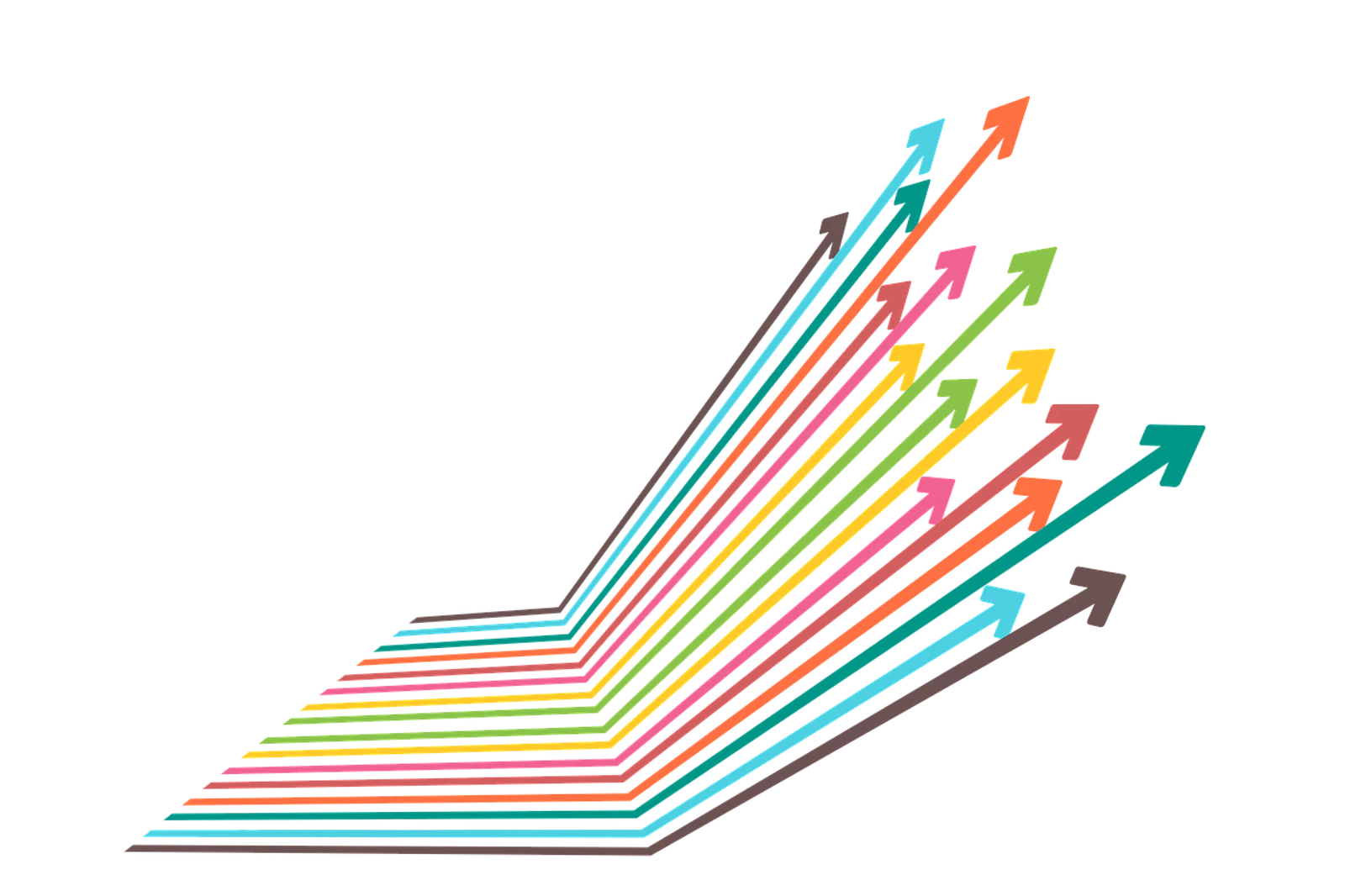 visual lines in different colors moving in an upright motion