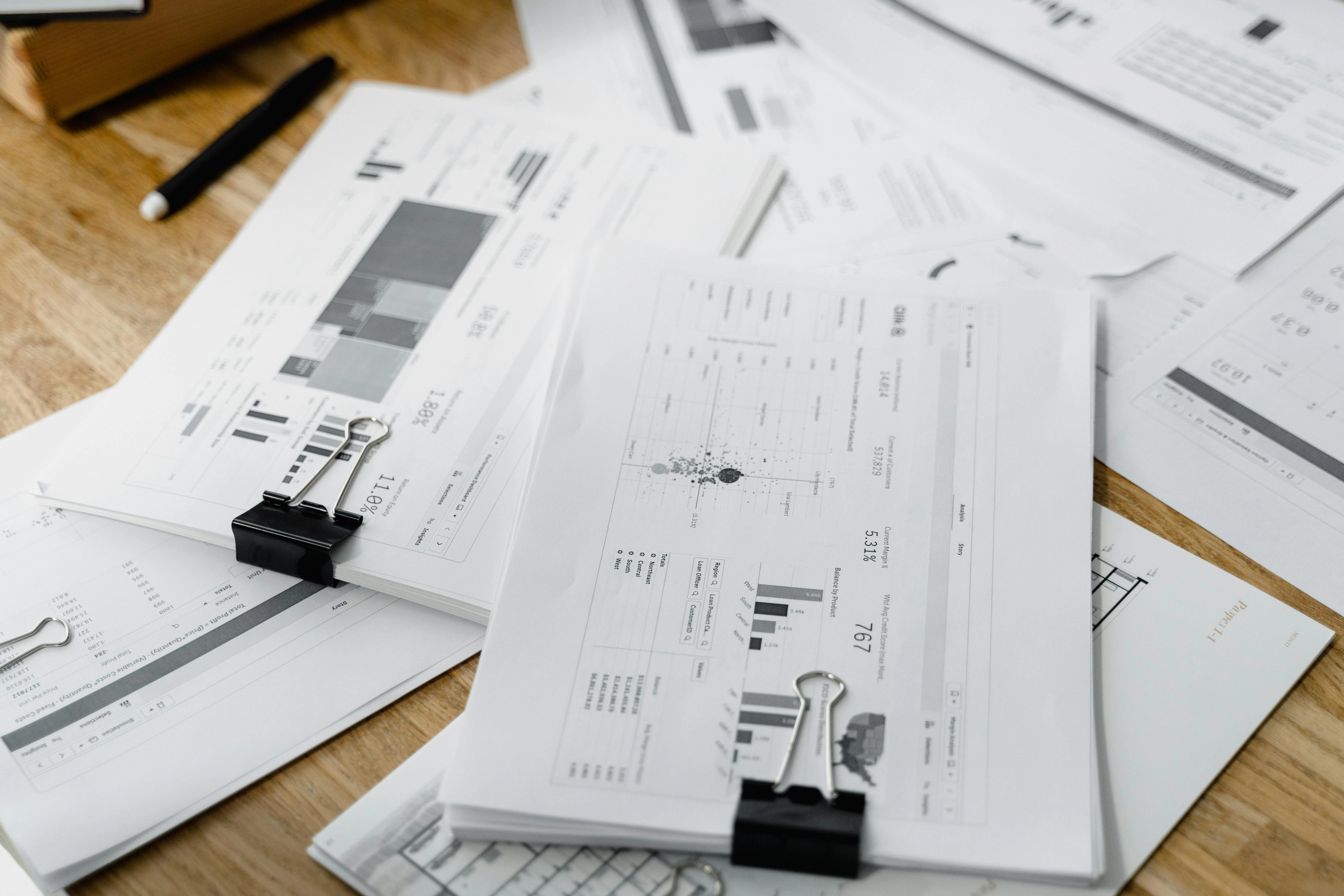 Financial documents on a table