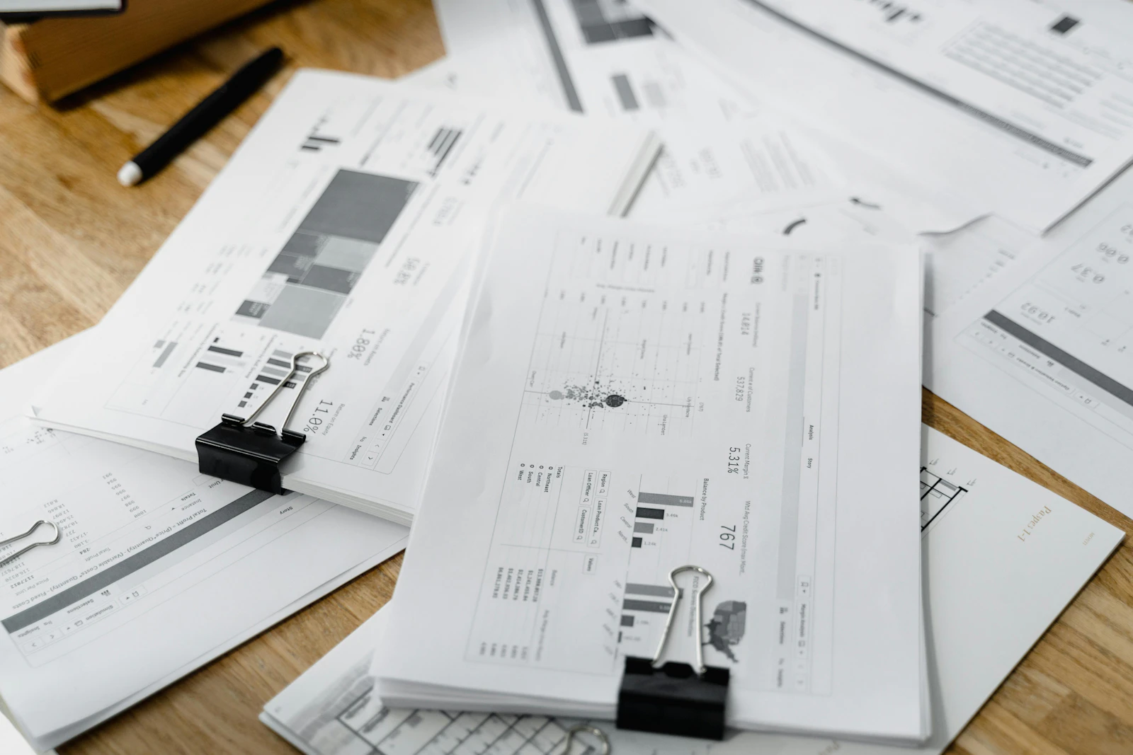 Financial documents on a table