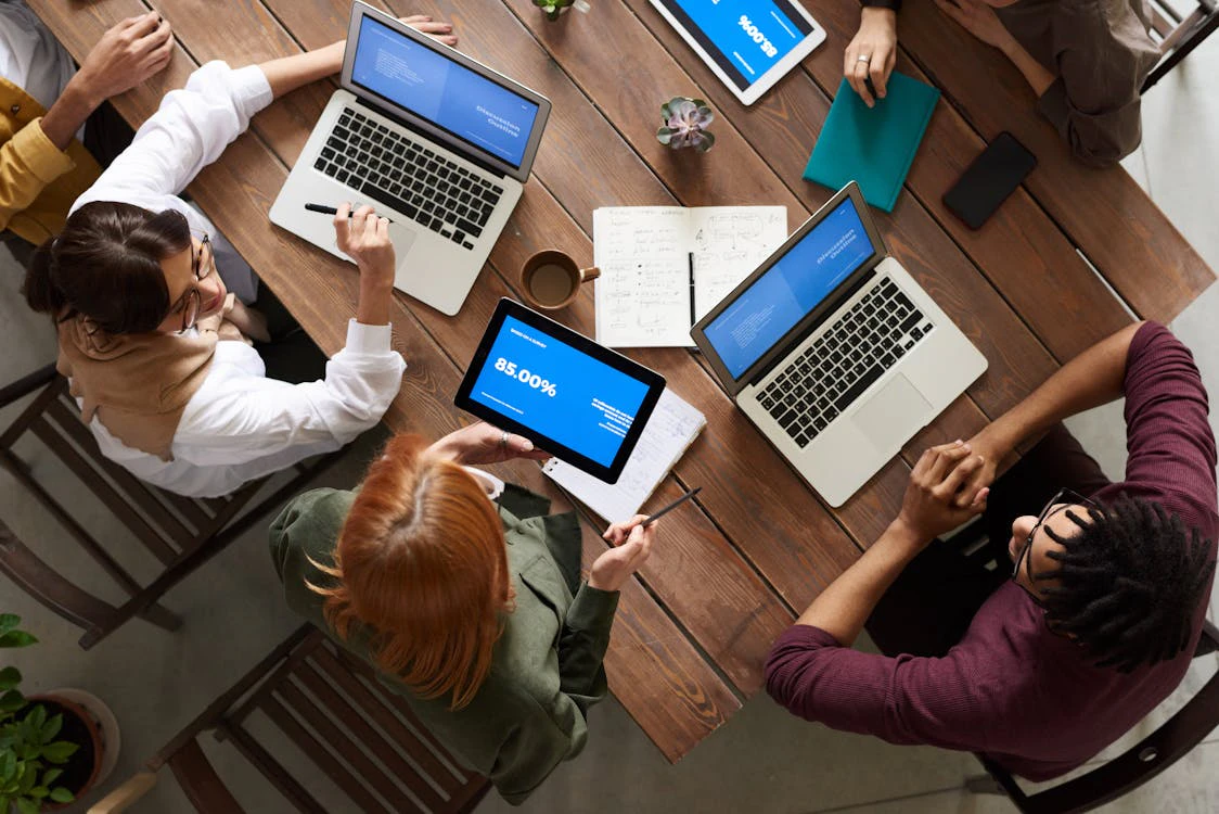 startup team in a meeting
