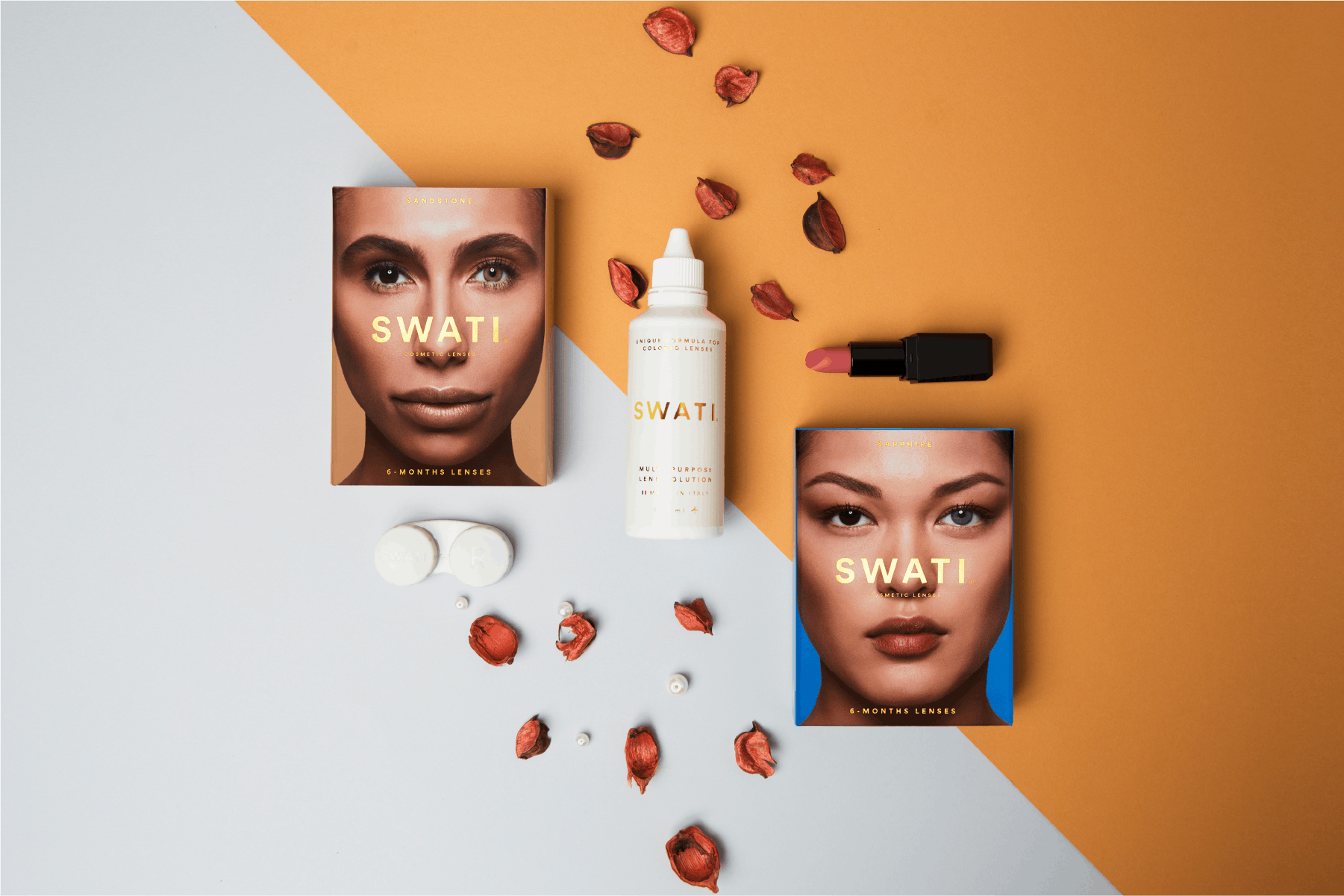 SWATI Cosmetics lookbook lens solution for coloured lenses