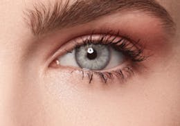 Topaz/Grey/Blue eyes after wearing SWATI Turquoise - Blue Green Coloured lenses
