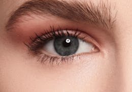 Topaz/Grey/Blue eyes before wearing SWATI Turquoise - Blue Green Coloured lenses
