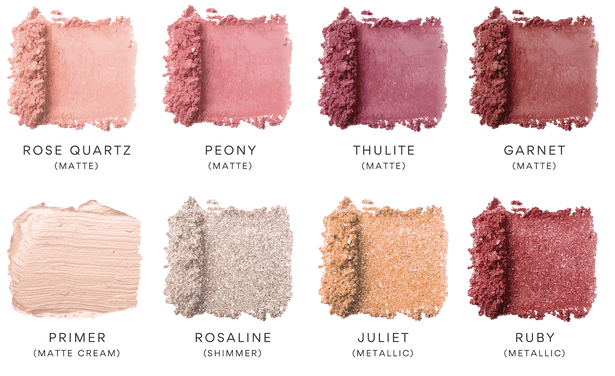 Different shades of pigments in the Rhodochrosite swatch