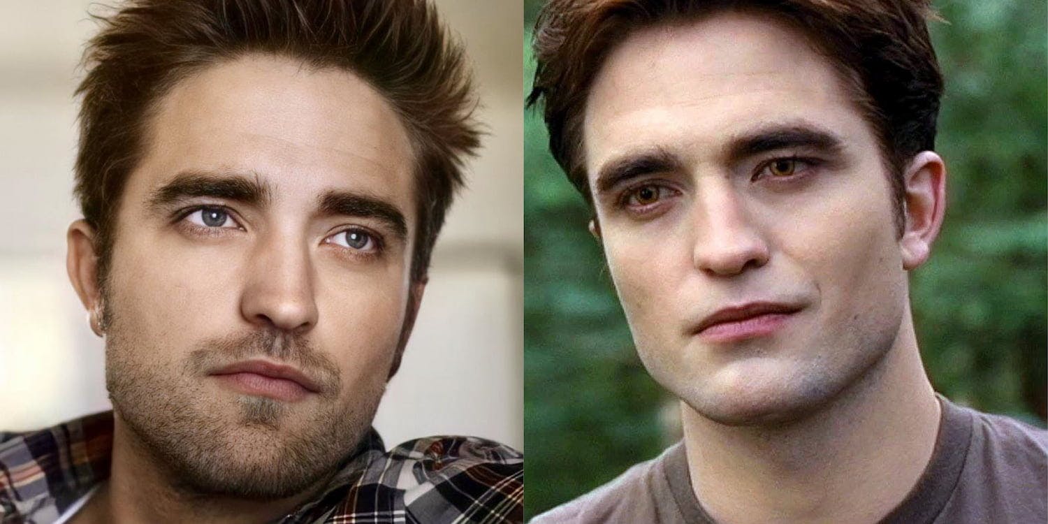 Robert Pattinson wearing brown coloured lenses