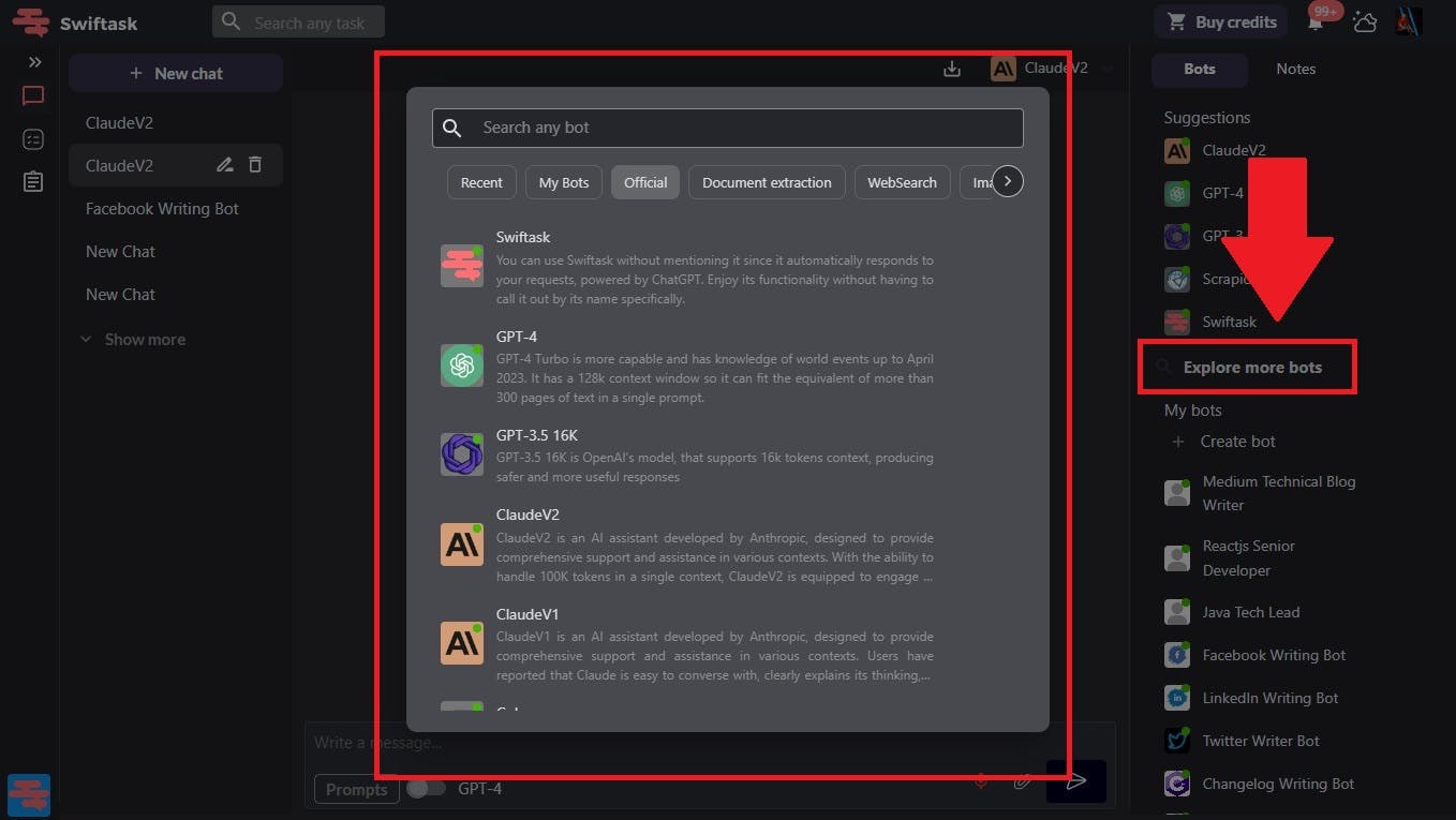 Explore more bots on Swiftask