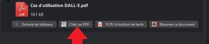 Appuyez sur Chat sur PDF