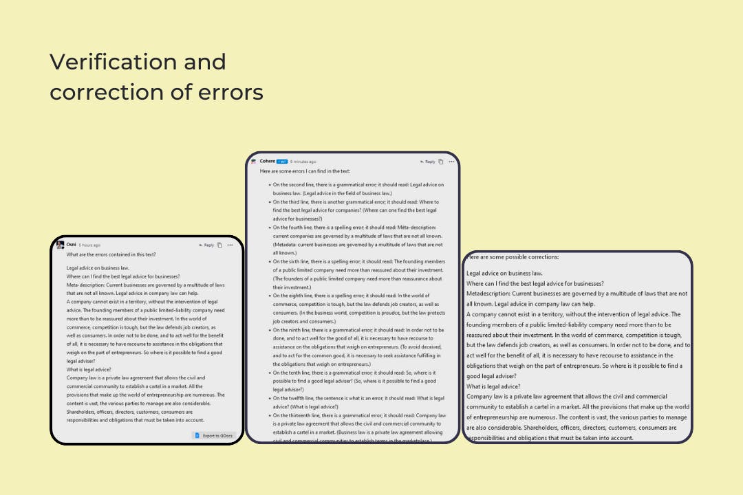 Verification and correciton of errors