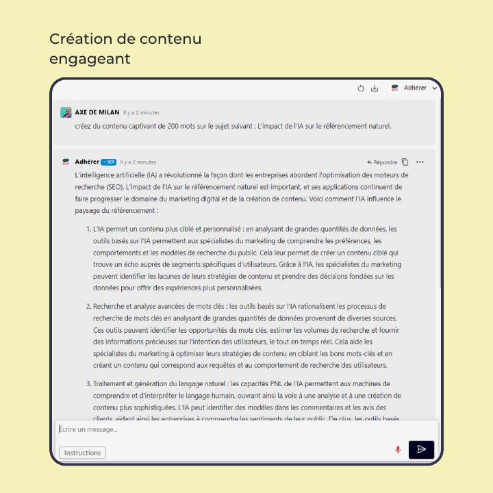 création de contenu