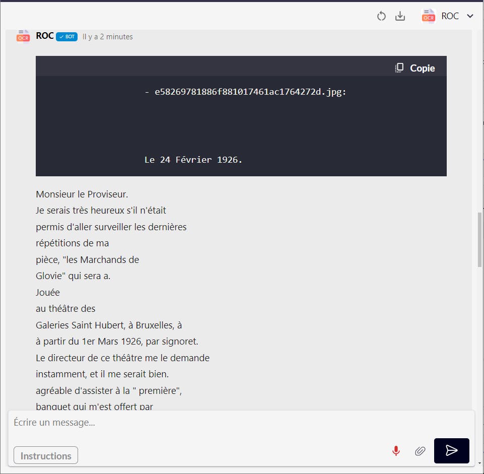 résultat OCR