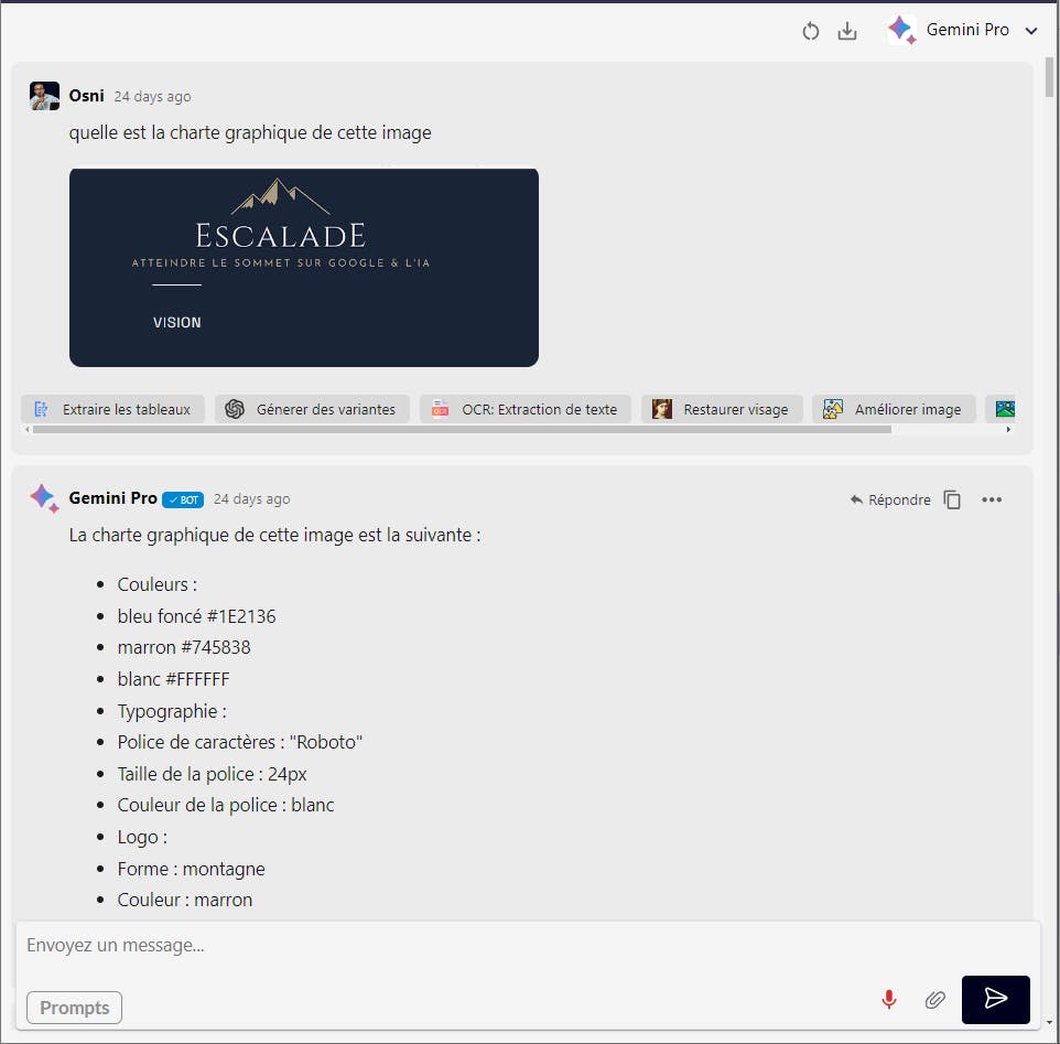 résultat Gemini Pro