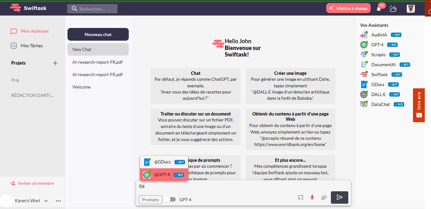 Another way to activate GPT-4 in Swiftask App