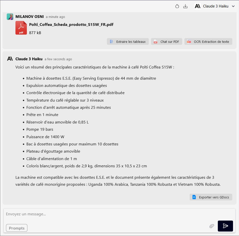 Cas d'usage Claude 3 Haiku