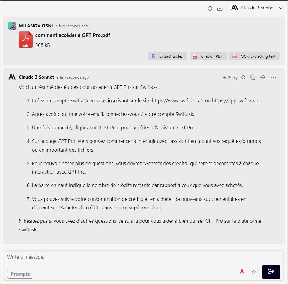 cas d'usage Claude 3 Sonnet