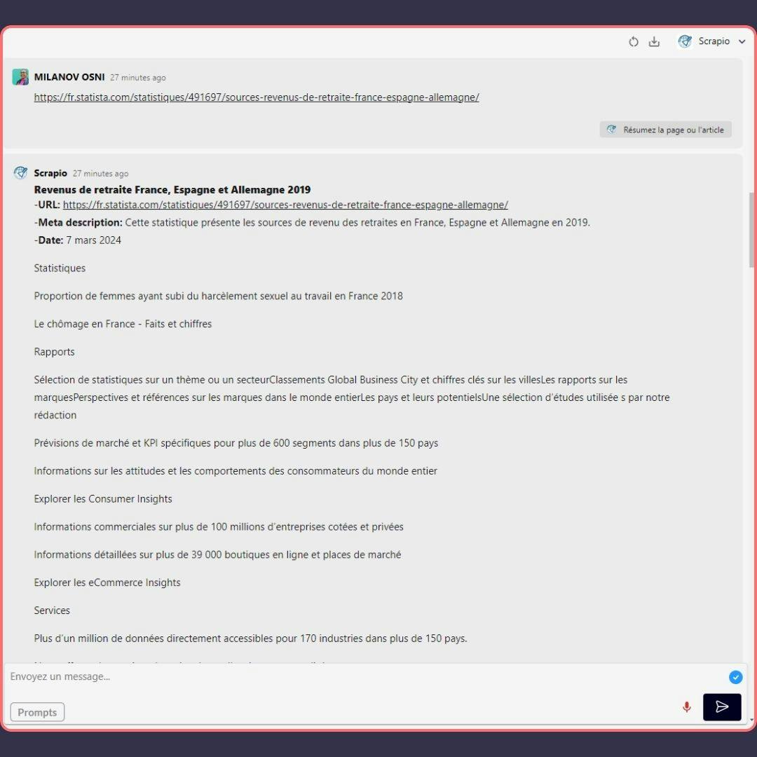 usage de Scrapio sur Swiftask