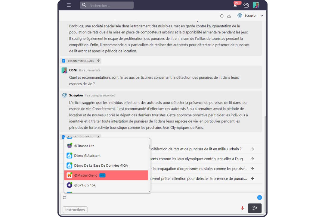 Accès à d'autres IA de Swiftask