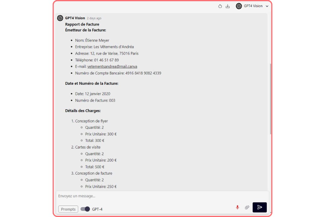 Rapport de GPT4 Vision