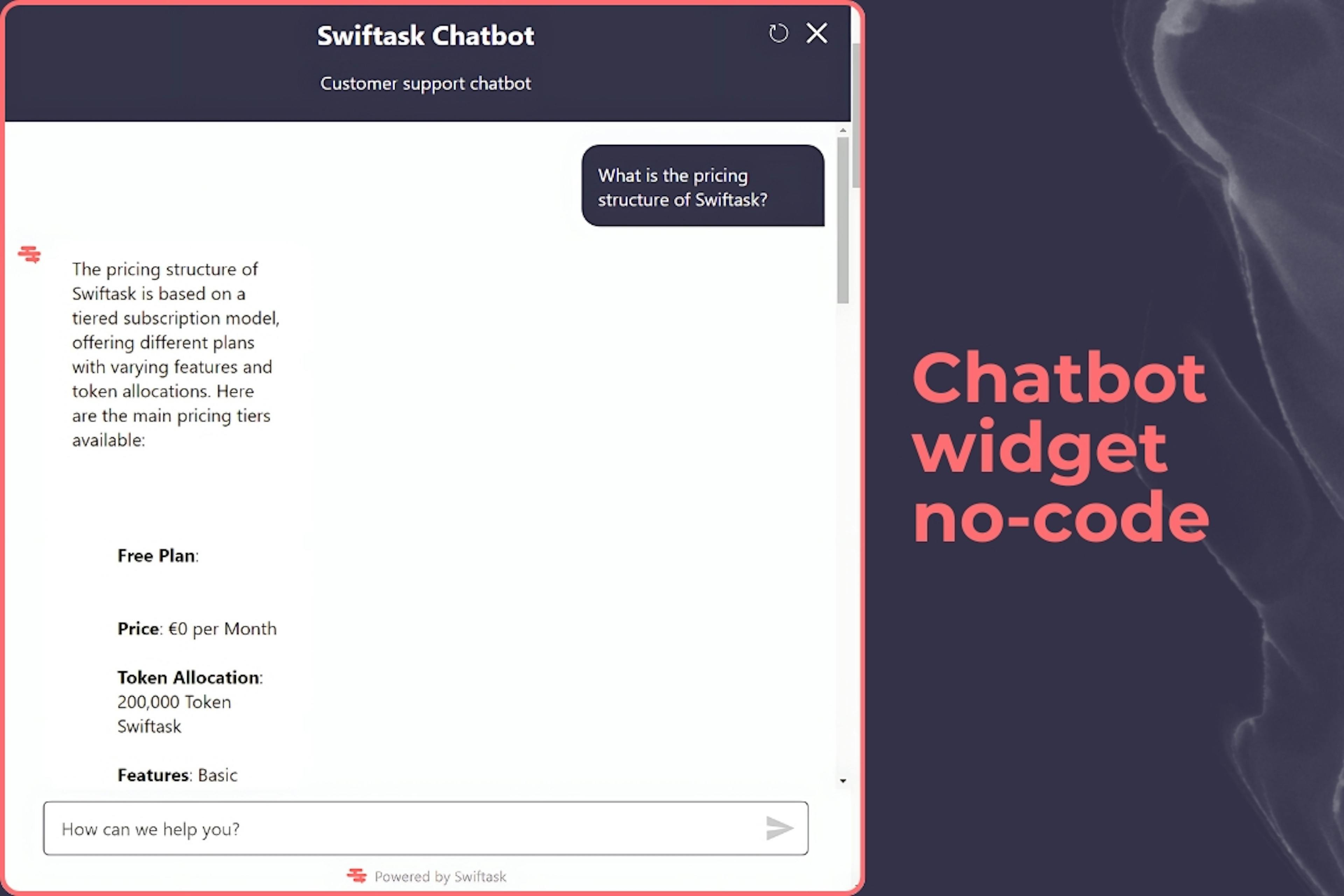 Chatbot widget no code