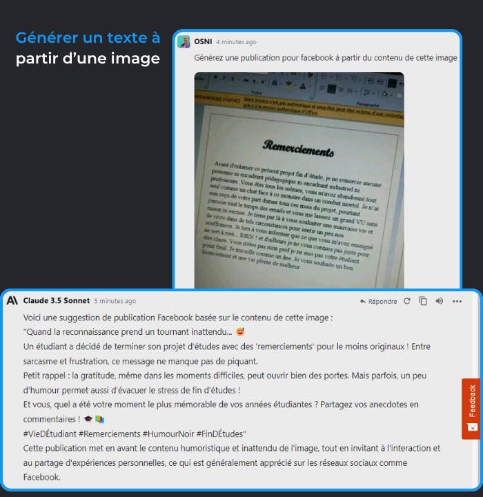 Générer texte avec Claude 3.5 Sonnet