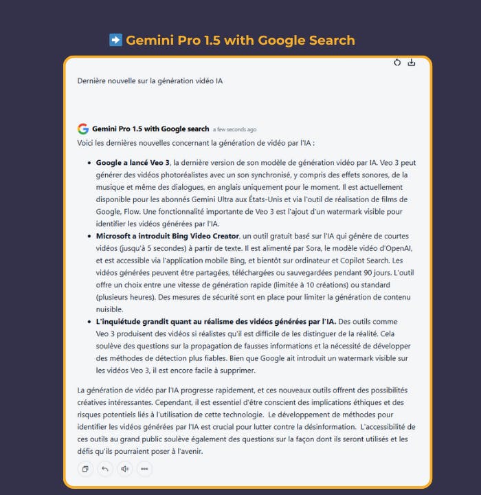 Gemini Pro 1.5 with Google Search