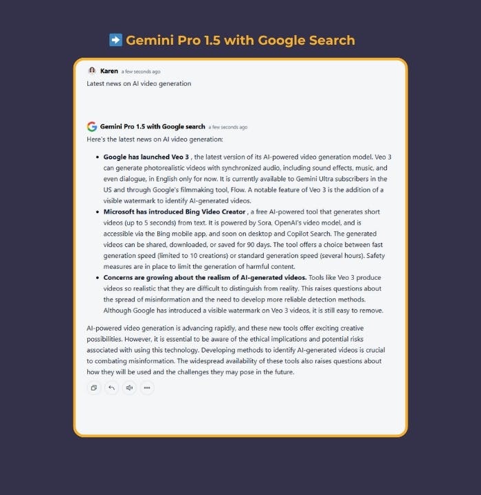 Gemini Pro 1.5 with Google Search
