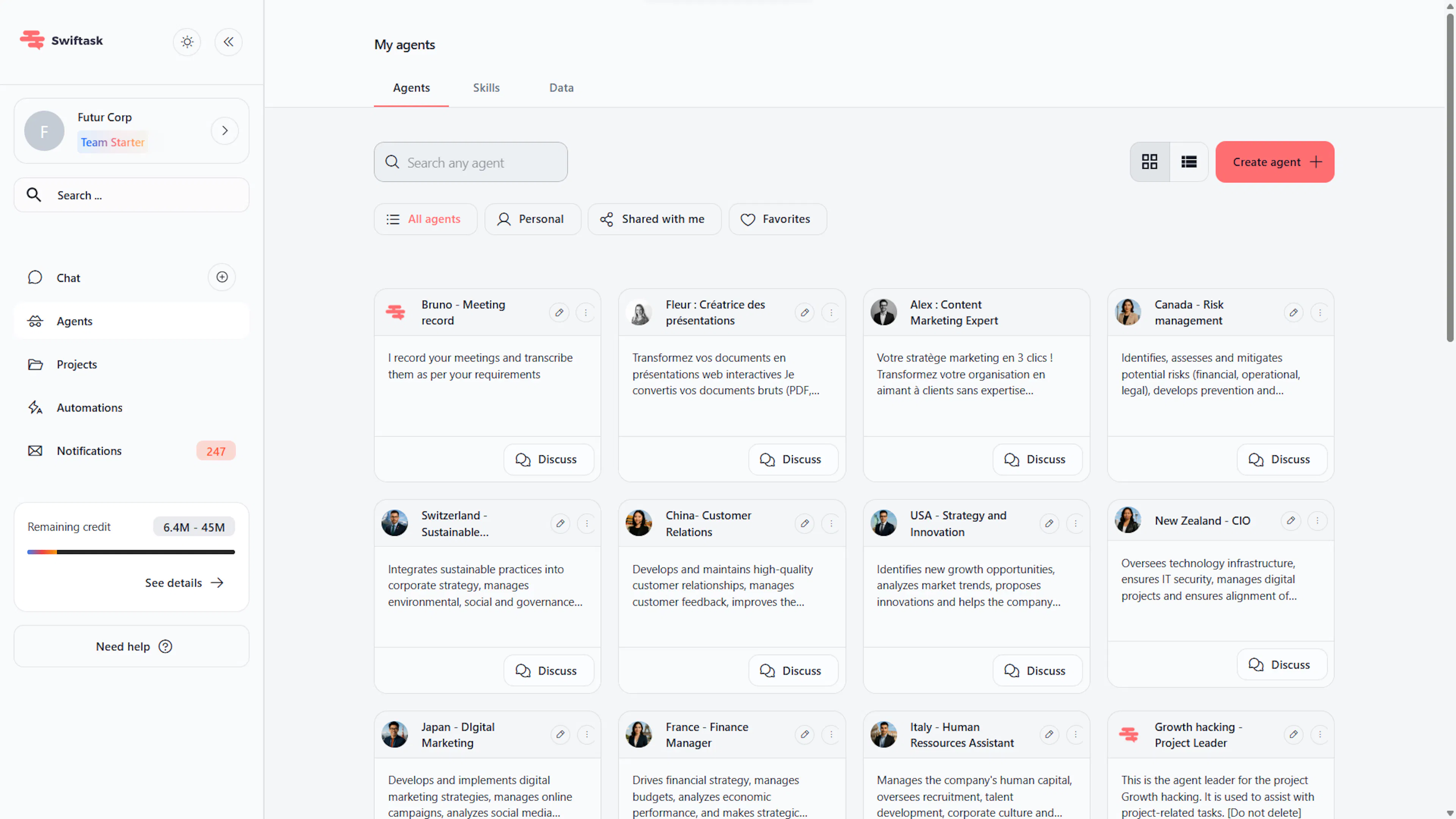 No Code AI Agent Builder | Swiftask