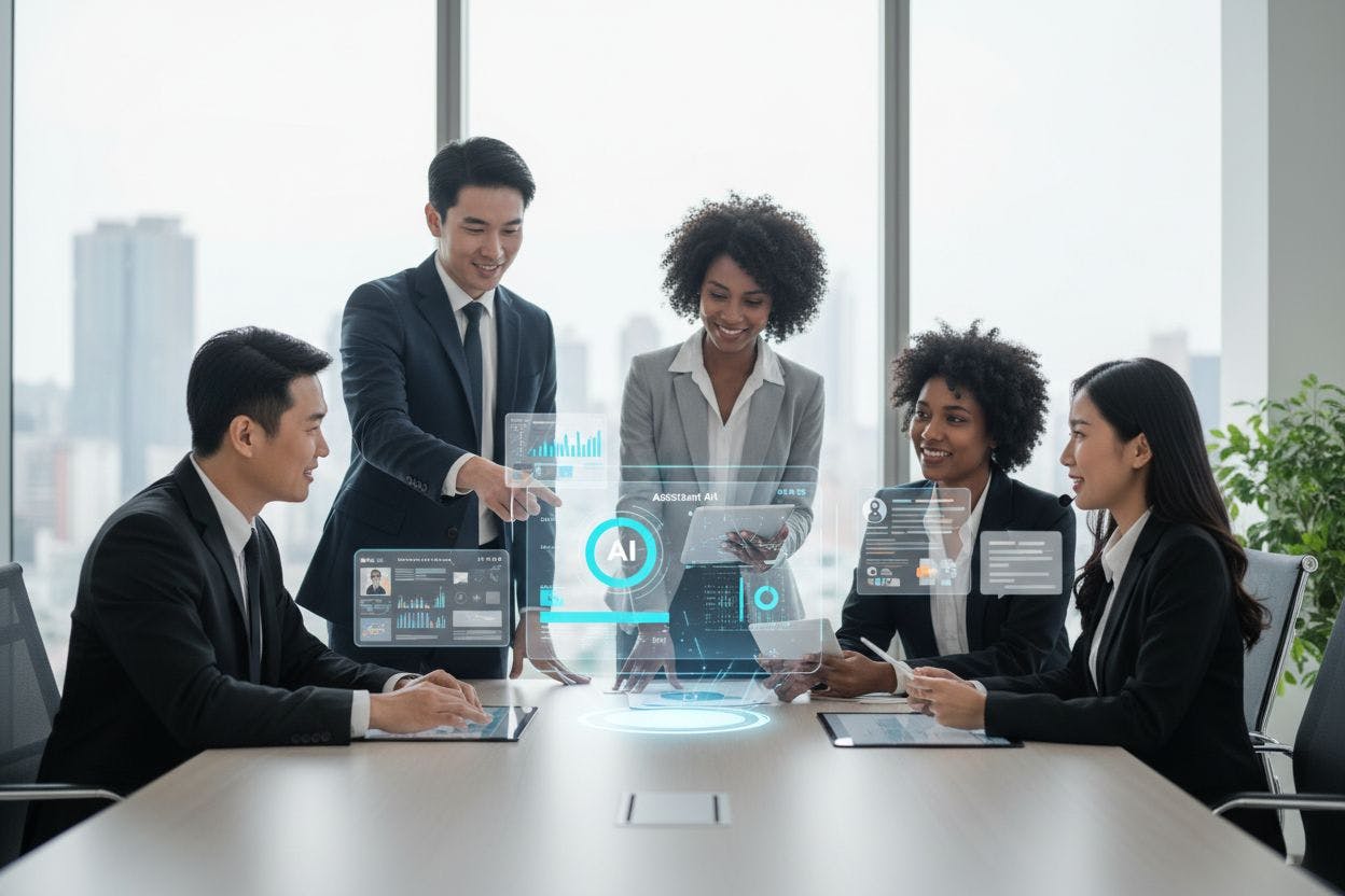 Assistant IA en entreprise moderne