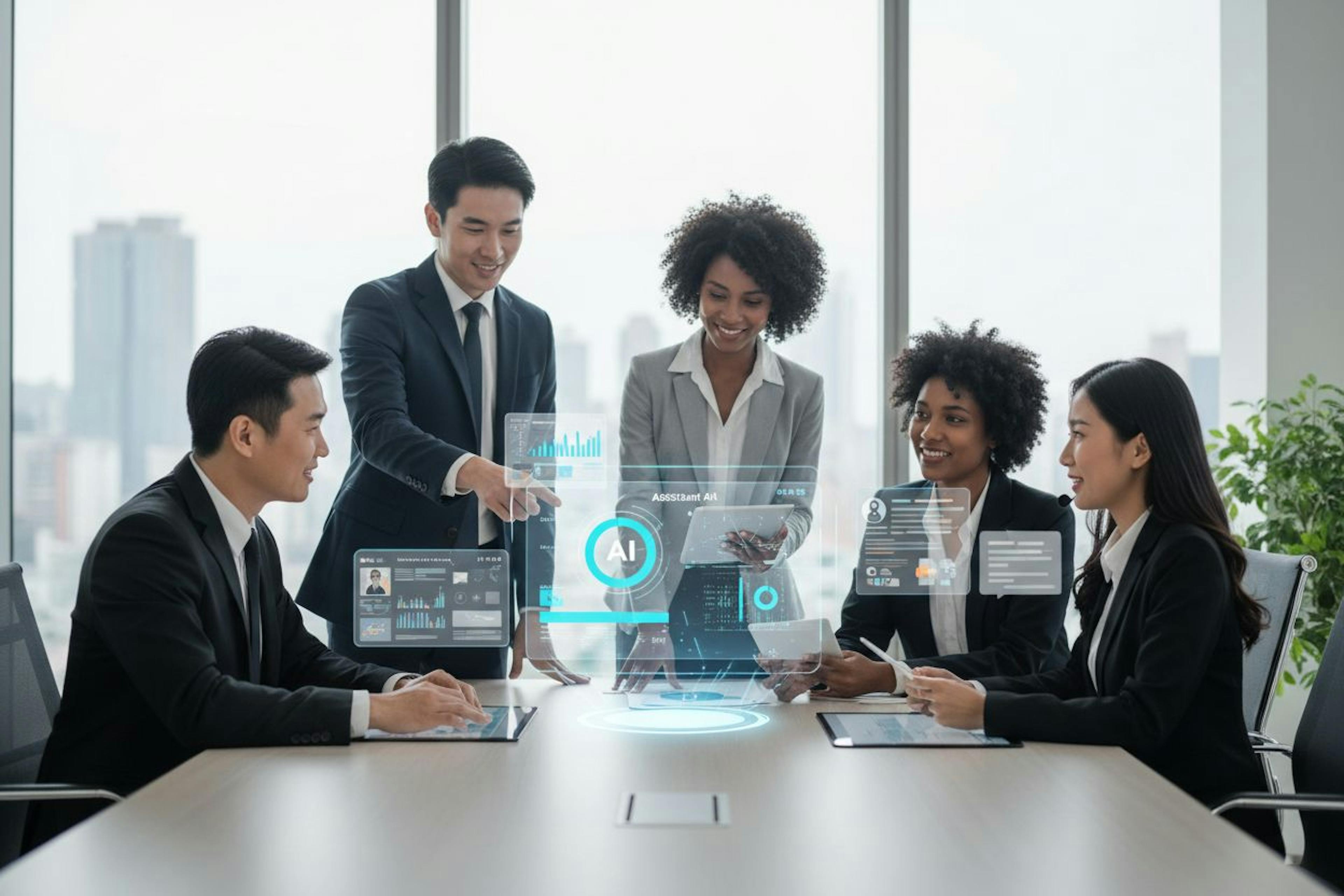 Assistant IA en entreprise moderne