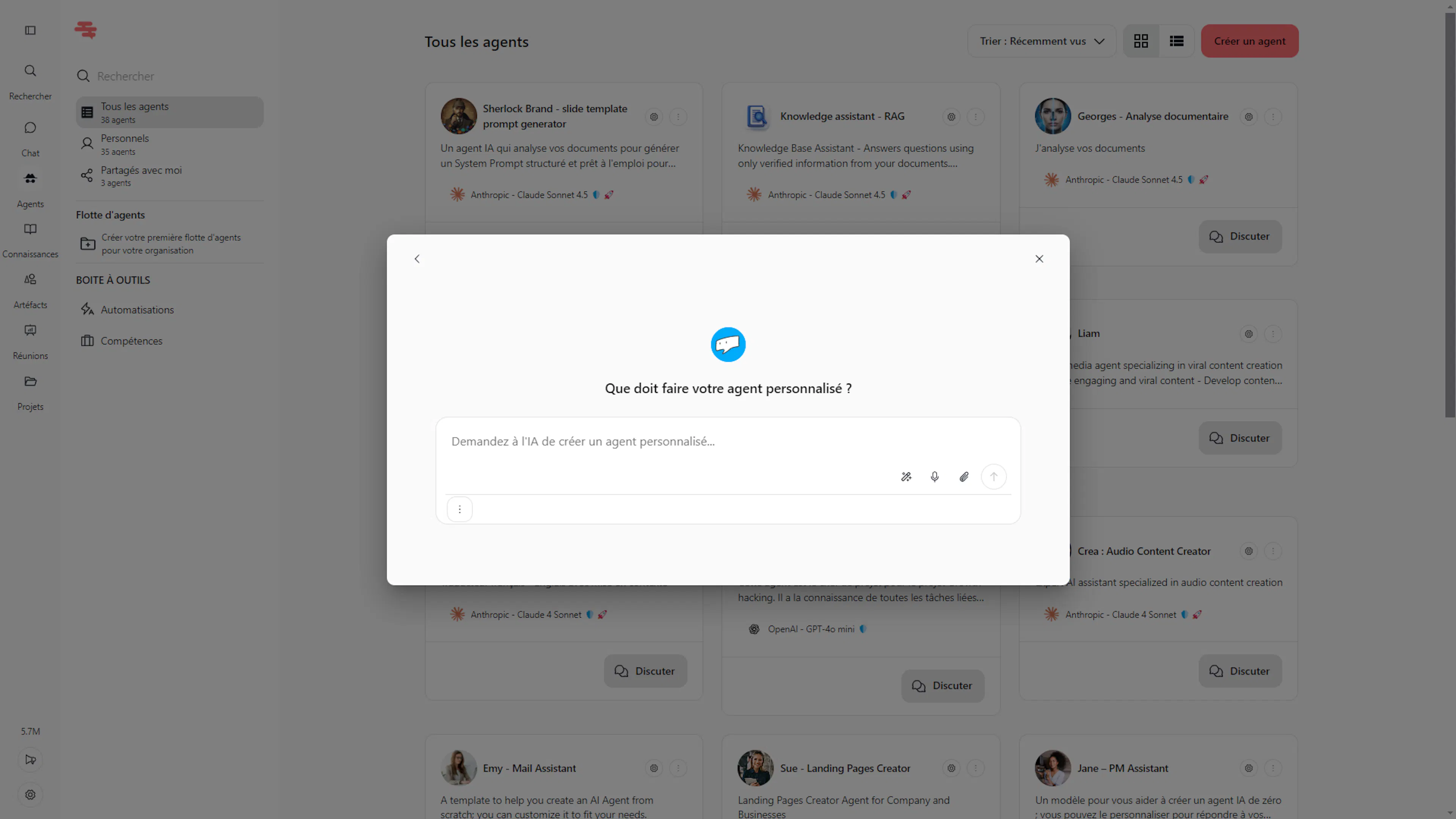 Créer un agent IA depuis Swiftask