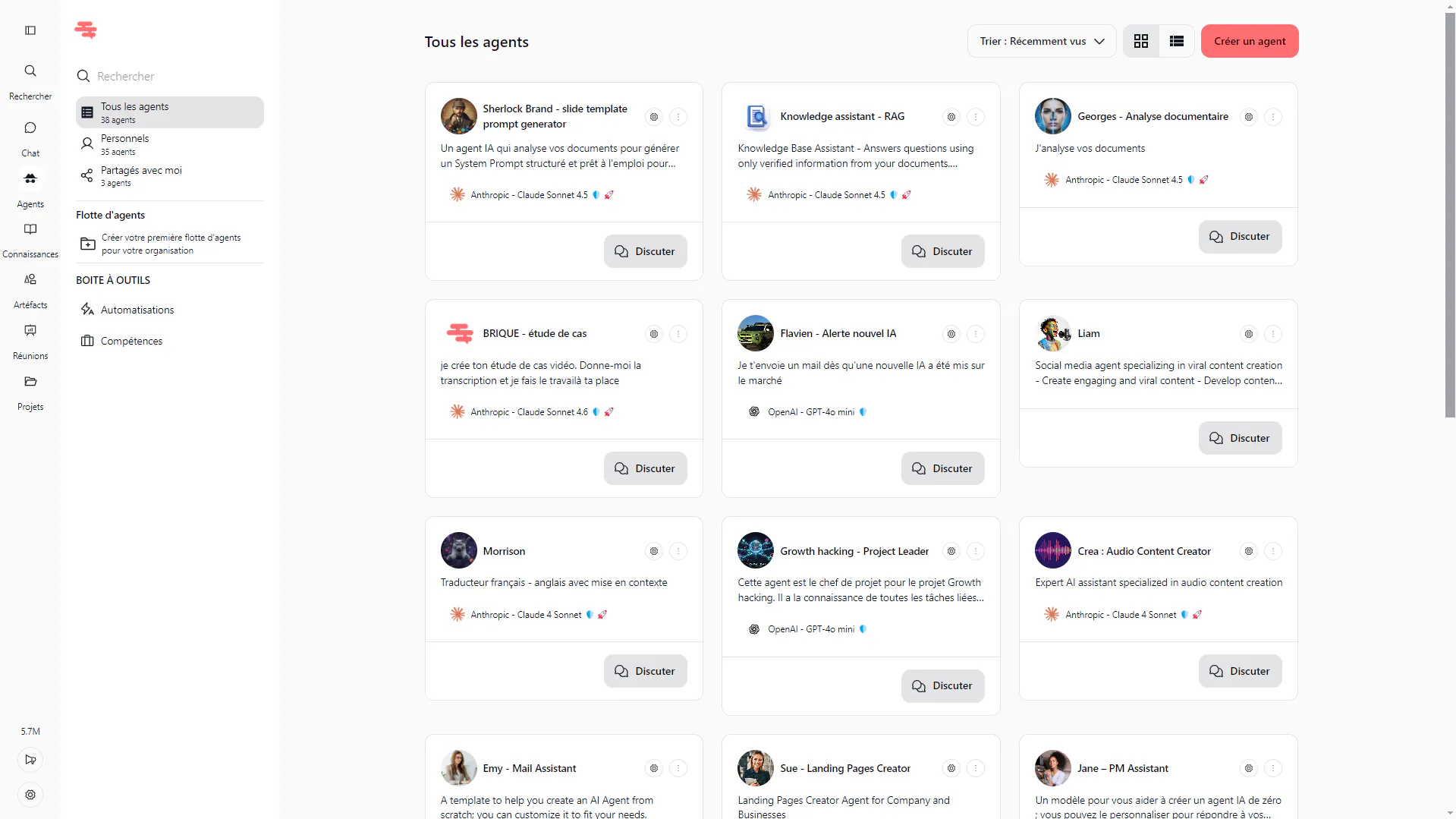 Créer un agent IA depuis Swiftask