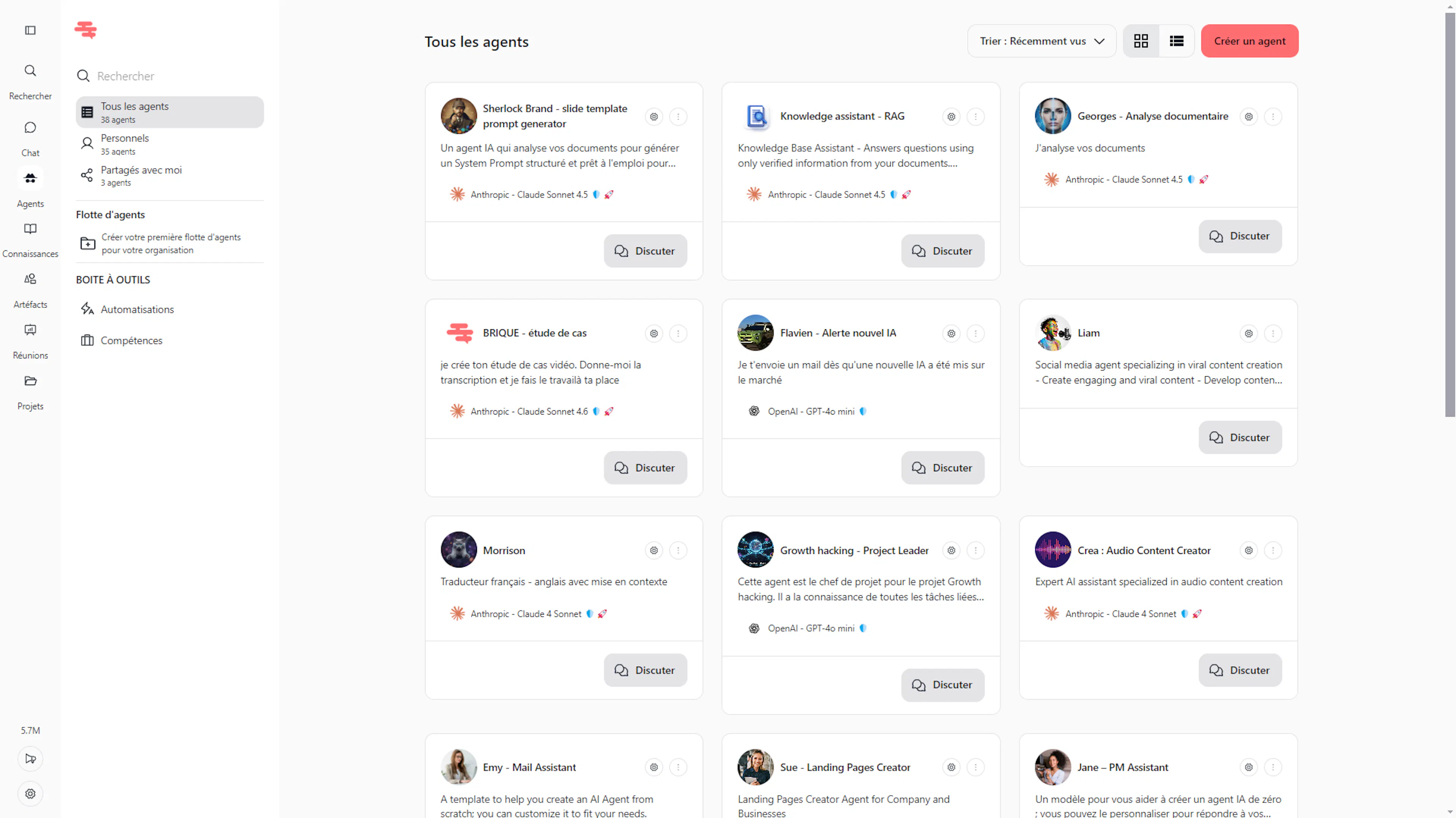 Créer un agent IA depuis Swiftask