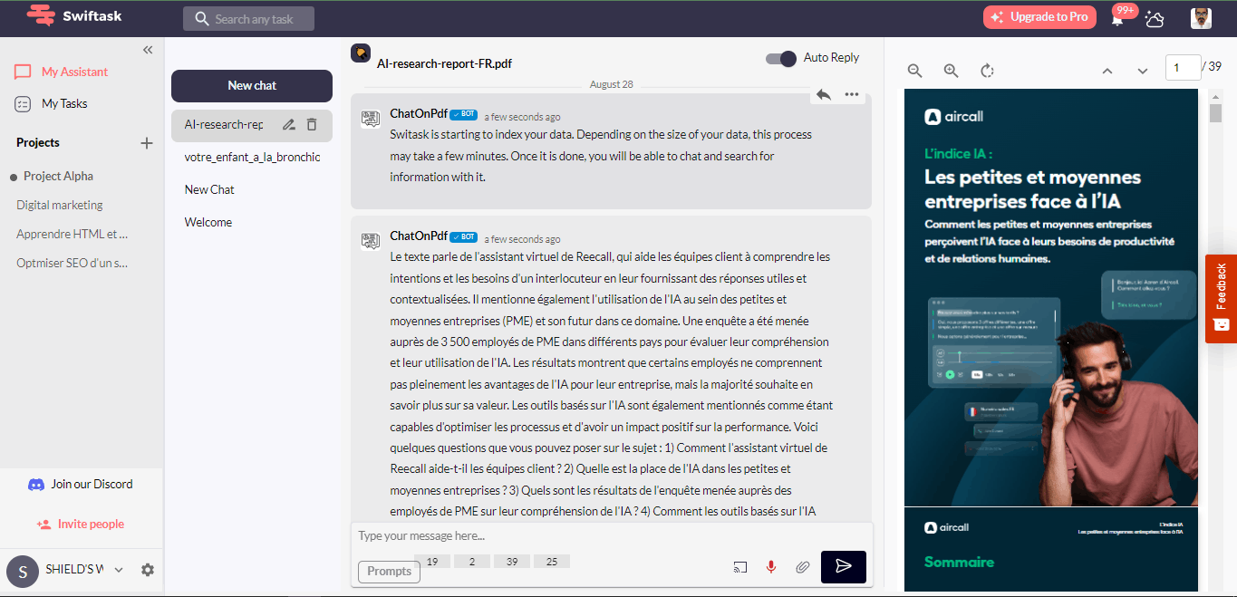 Output of the "Chat On Pdf"