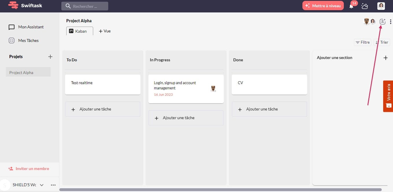 How to add members to your team in Swiftask