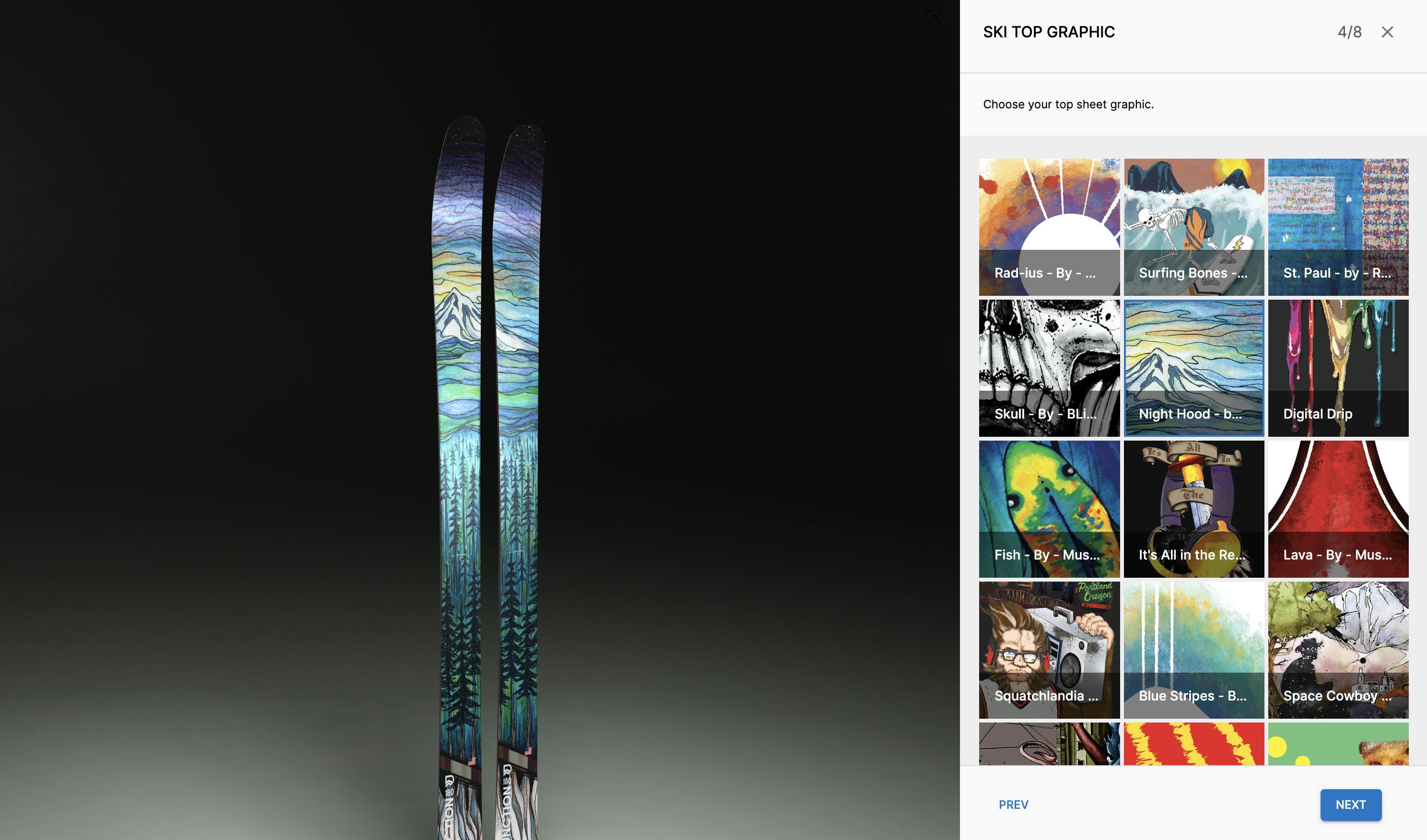 An example screenshot of Deviation Works' 3D configurator powered by Spiff 3D and Shopify.