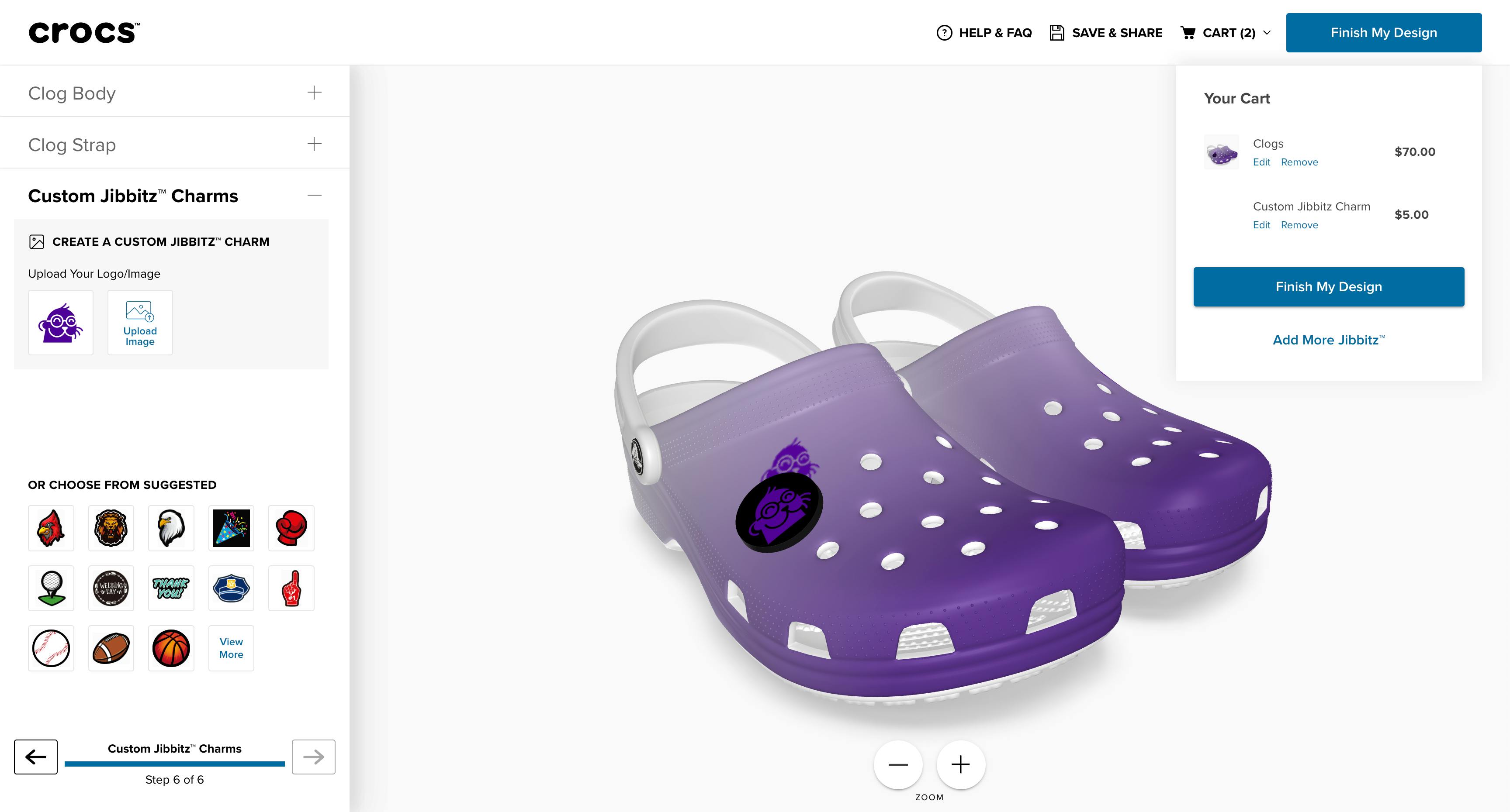 An example screenshot of Crocs' 3D configurator powered by Expivi and Salesforce Commerce Cloud.