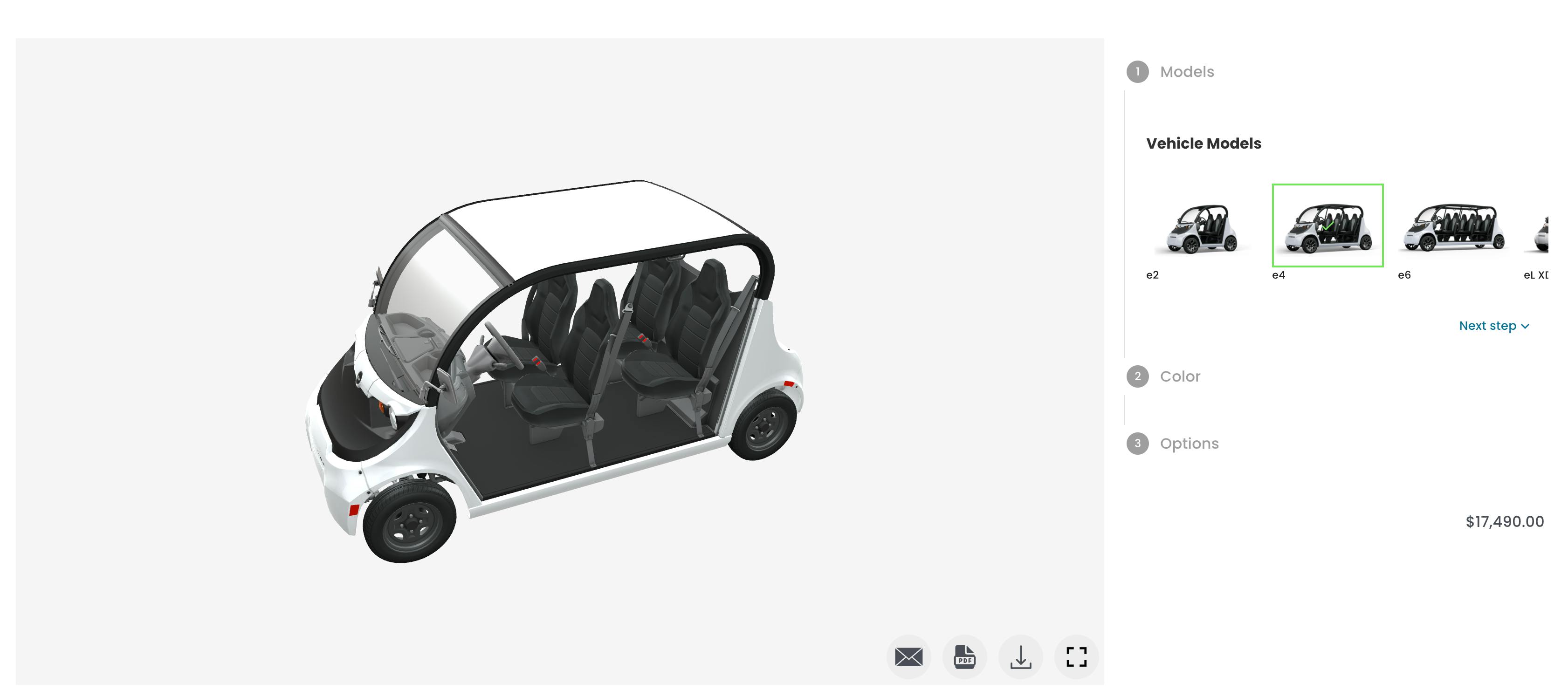 An example screenshot of Gem Car's 3D configurator powered by Expivi and WooCommerce.