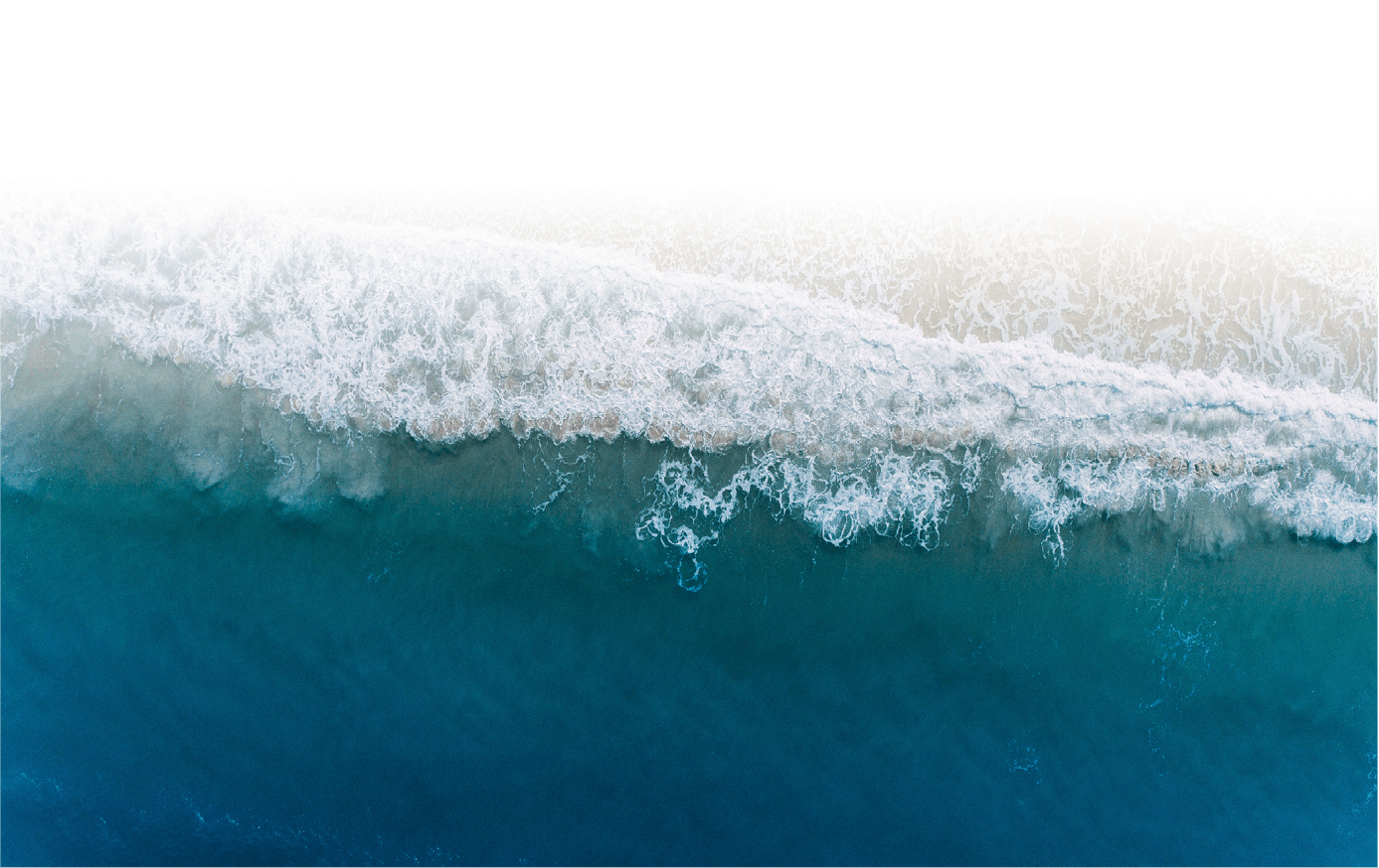 Aerial view of waves on a beach