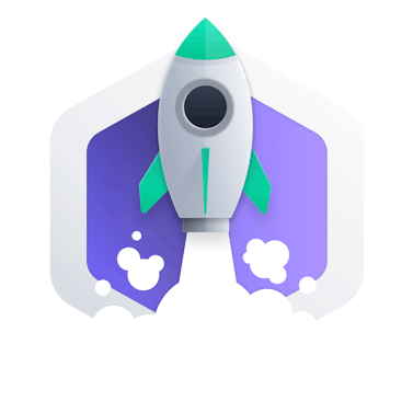 Flying rocket illustration