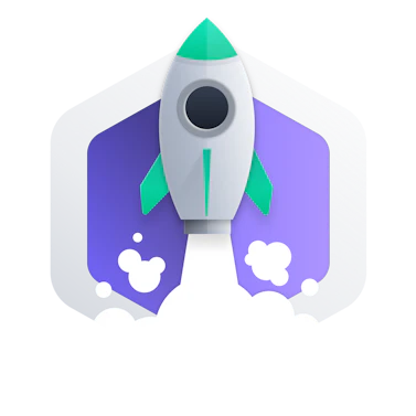Flying rocket illustration