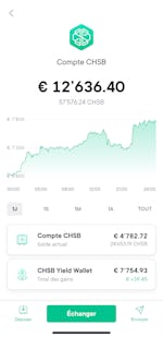 Yield wallet chsb screen in french using EUR
