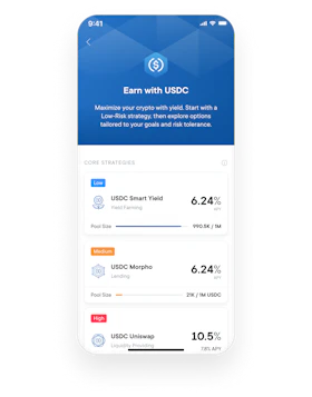 Earn screen in SwissBorg app