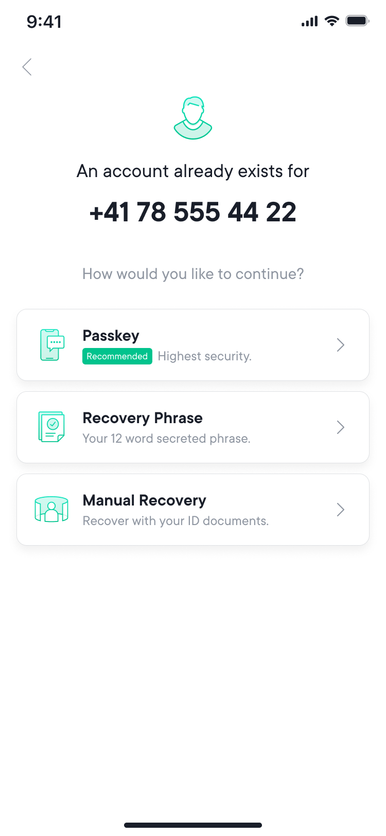 Recovery options