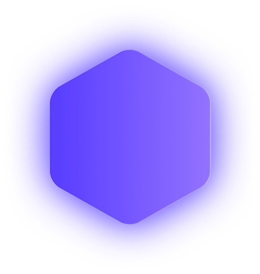 Purple hexagon badge