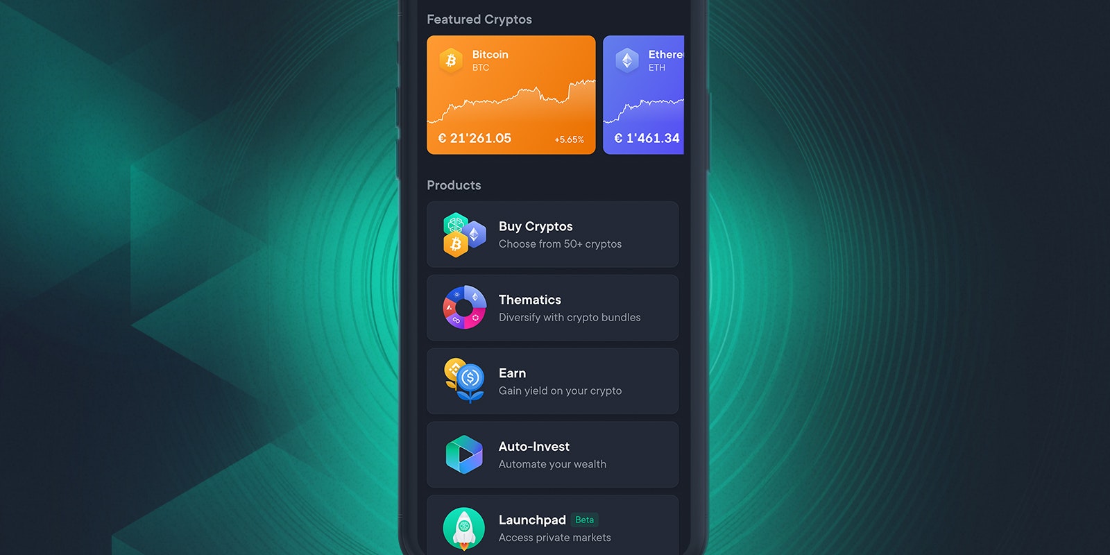 Invest Tab App screen